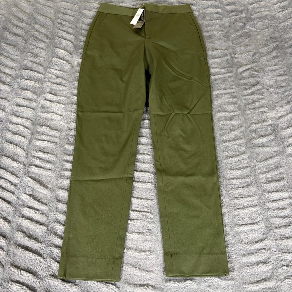 Banana Republic High-Rise Slim‎ Ankle Pants Olive Green Cotton Stretch Size 2